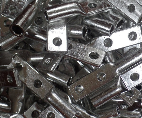 A pile of components plated in tin